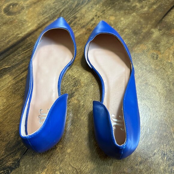 Womens Blue Pointed-Toe DOrsay Flats With Faux Leather Upper 8 - Picture 3 of 11